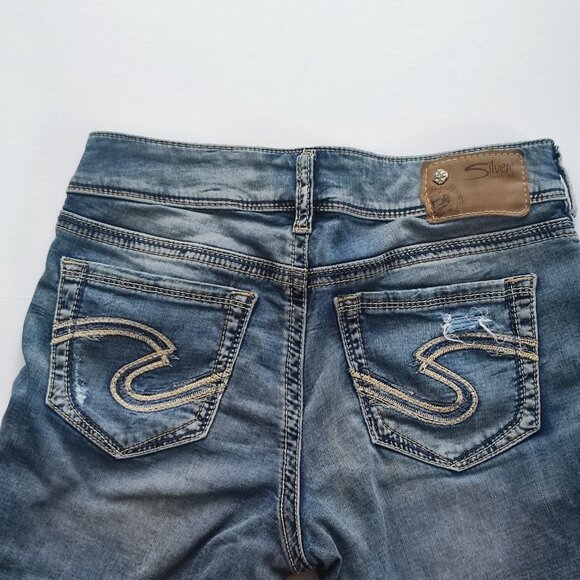 Silver Jeans Suki Mid short denim blue women's size W26/L4 - Picture 4 of 16
